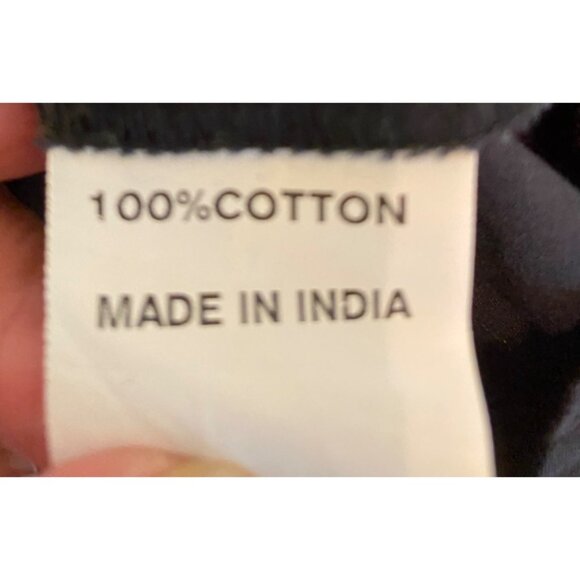 eShakti Black Dress Lace Neck Line Fit Flare 36" Long Cotton Short Sleeve XS - Picture 5 of 11